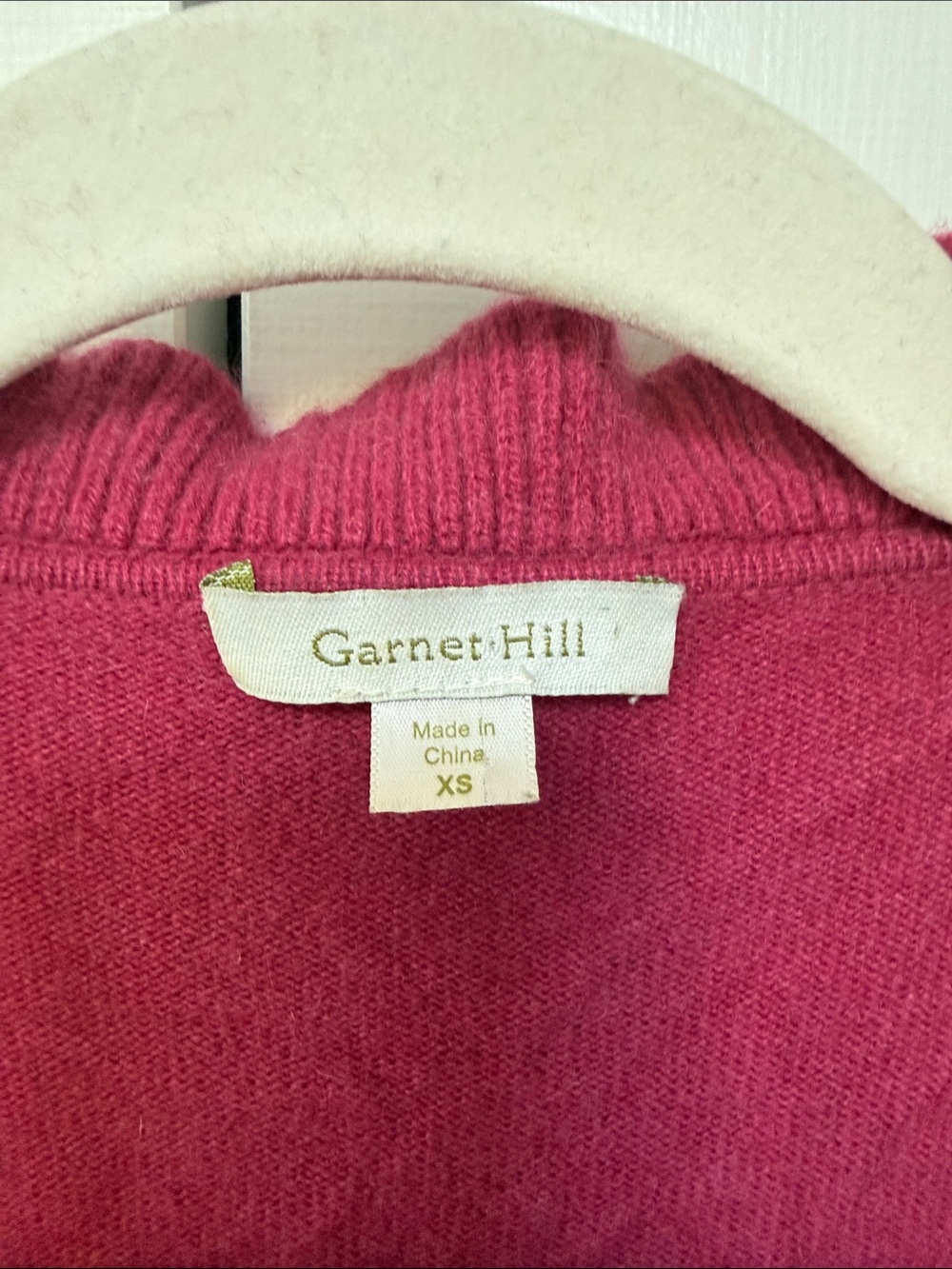 Garnet Hill Raspberry Ruffle-Front Cardigan - Picture 2 of 4